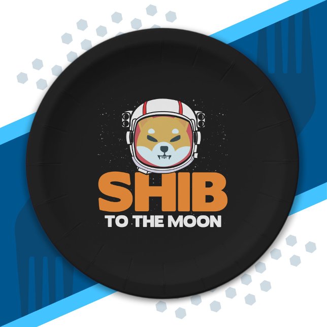 Shib Token Shiba Inu Crypto Meme Coin Moon Dog Paper Plate (Creator Uploaded)