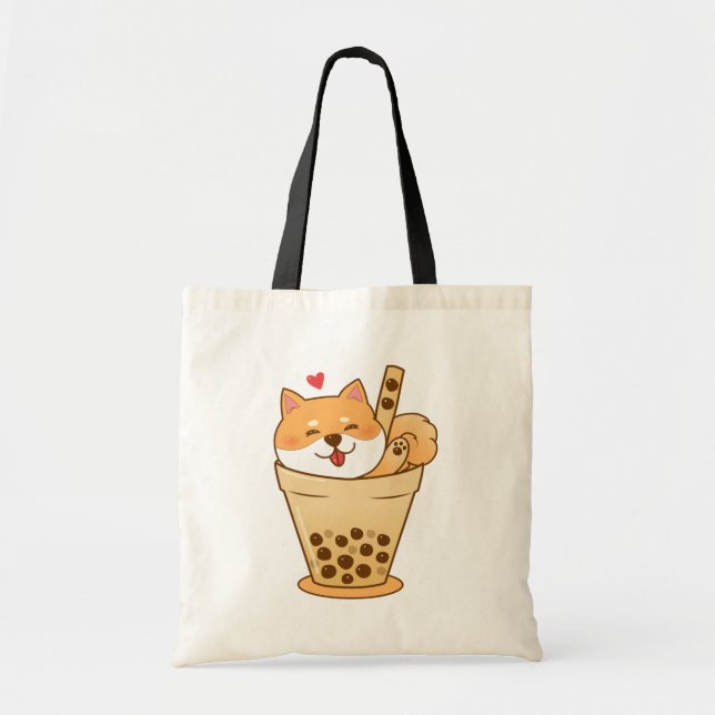 Shiba Boba Tote Bag (Front)