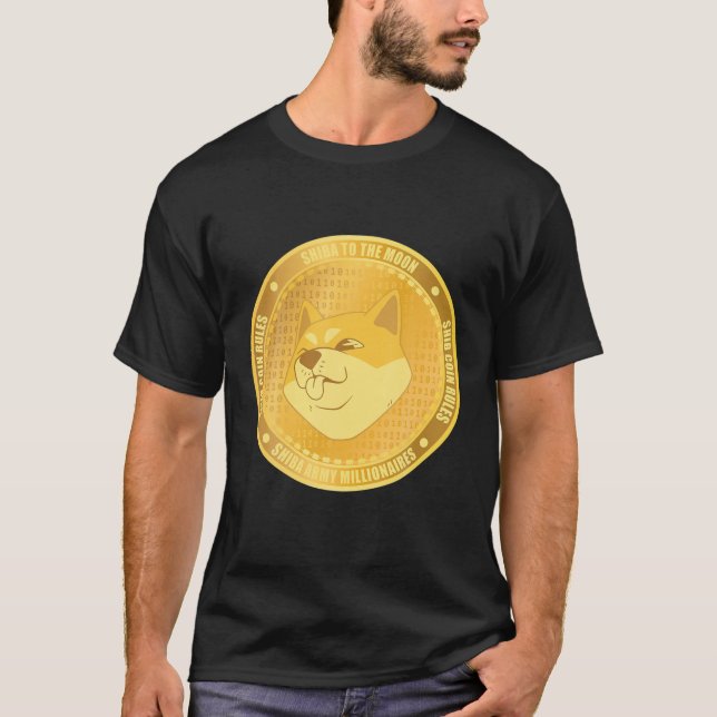 Shiba Coin Millionaire Crypto HODL Shiba Inu Coin T-Shirt (Front)