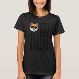 Shiba Dad American USA Flag Shiba Inu Owner Pet Do T-Shirt