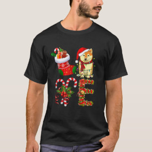 Shiba Dog Christmas Light Funny Dog Animal Lover T-Shirt