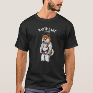 Shiba Dog Judo Karate Master In White Judogi T-Shirt