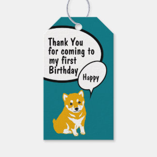 Shiba Dog Year 2018 Birthday Thank You Gift Tag