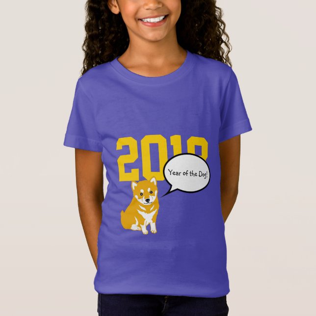 Shiba Dog Year Chinese Zodiac Birthday Purple GT T-Shirt (Front)