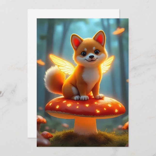 Shiba fairy adventure holiday card (Front/Back)