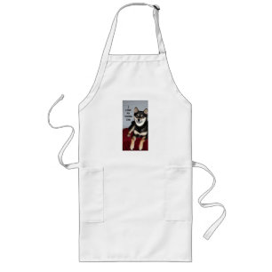 shiba full black and tan love w pic long apron