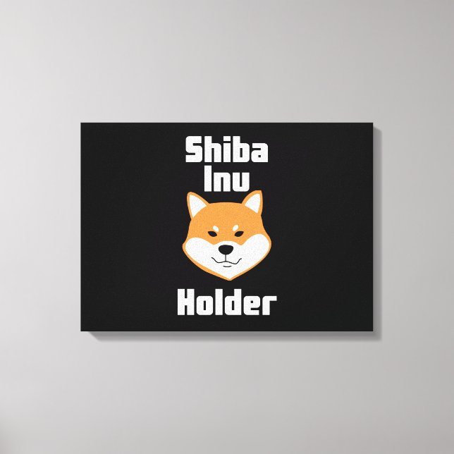 Shiba Ina Holder Crypto Canvas Wall Art (Front)