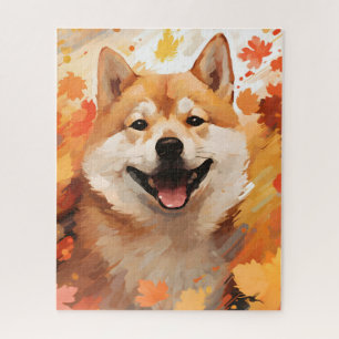 Shiba Inu Autumn Thanksgiving Jigsaw Puzzle