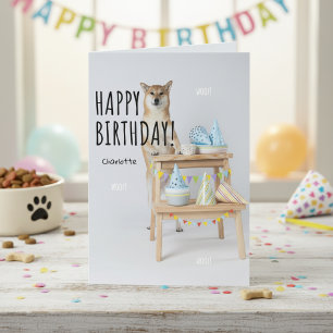 Shiba Inu Birthday Unleash the Tail-Wagging Card