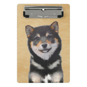 Shiba Inu (Black and Tan) Painting - Dog Art Mini Clipboard