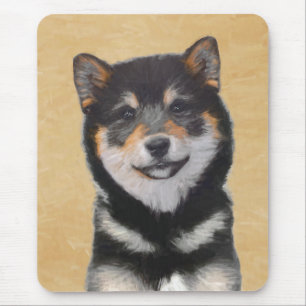 Shiba Inu (Black and Tan) Painting - Dog Art Mouse Pad