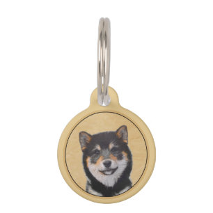 Shiba Inu (Black and Tan) Painting - Dog Art Pet Tag