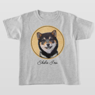 Shiba Inu (Black and Tan) Painting - Dog Art T-Shirt