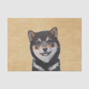 Shiba Inu (Black and Tan) Painting - Dog Art Tissue Paper