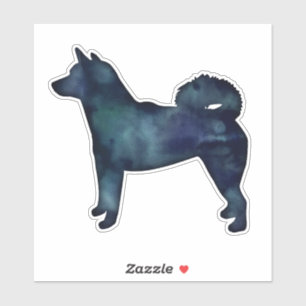 Shiba Inu Black Watercolor Silhouette