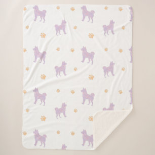 Shiba Inu Blanket – Minimal Lavender Gift