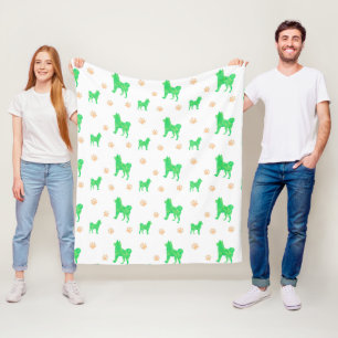 Shiba Inu Blanket – Minimal Pastel Green Gift