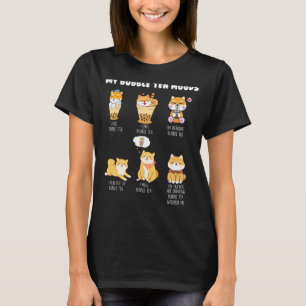 Shiba Inu Bubble Tea Women Boba Tea Dog Bubble Te T-Shirt