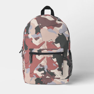 Shiba Inu Camo Pattern Printed Backpack