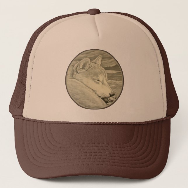 Shiba Inu Caps Hats Gifts Ancient Wolf Dogs Gifts (Front)