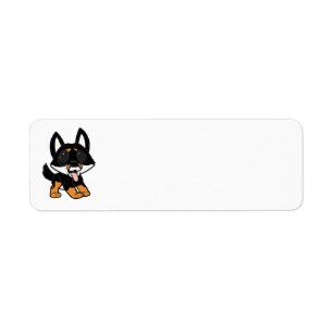 shiba inu cartoon black and tan
