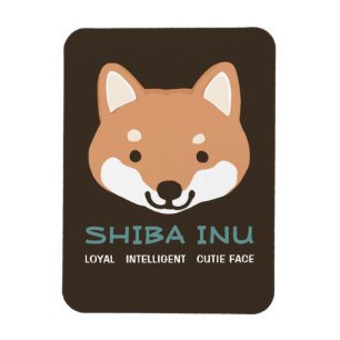 Shiba Inu Cartoon Dog with Custom Text Magnet