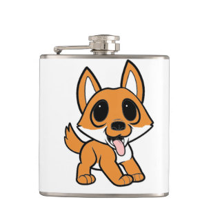 shiba inu cartoon hip flask