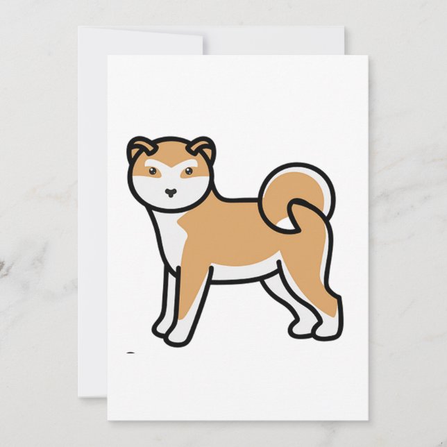 shiba inu cartoon   invitation (Front)