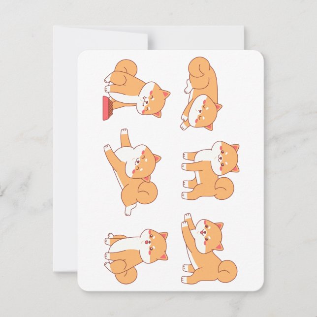 shiba inu cartoons invitation (Front)