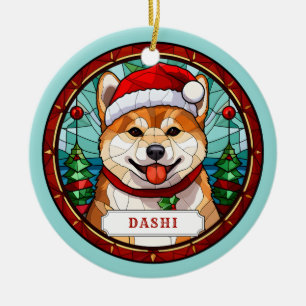 Shiba Inu Ceramic Circle Ornament