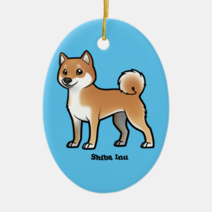 shiba inu ceramic tree decoration