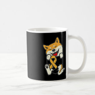 Shiba Inu Childhood Cancer Ribbon Awareness Dog Su Coffee Mug