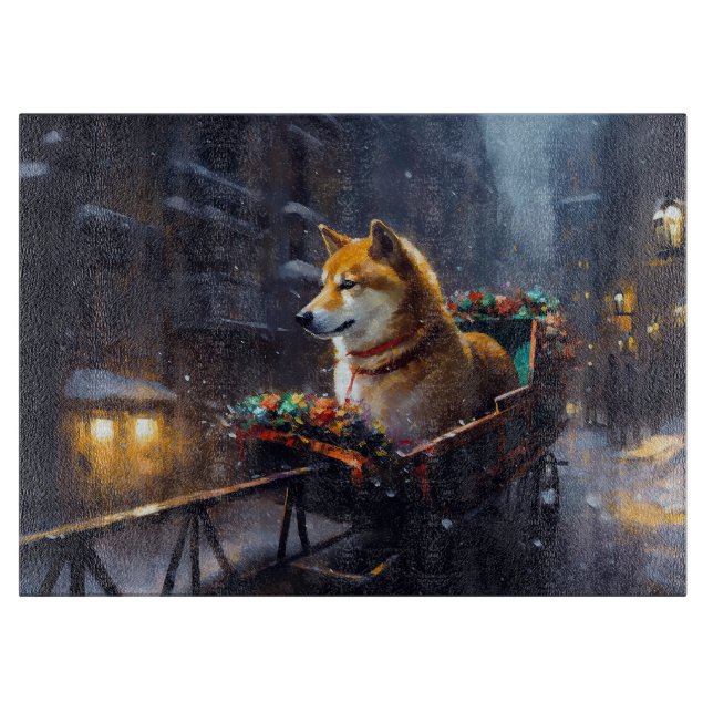 Shiba Inu Christmas Festive Season  Cutting Board (Front)