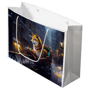 Shiba Inu Christmas Festive Season Large Gift Bag