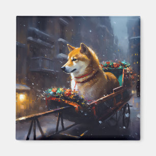 Shiba Inu Christmas Festive Season Magnet