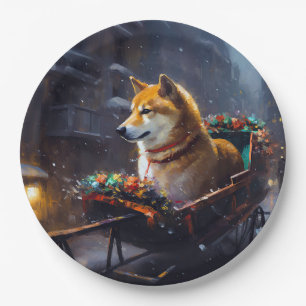 Shiba Inu Christmas Festive Season Paper Plate