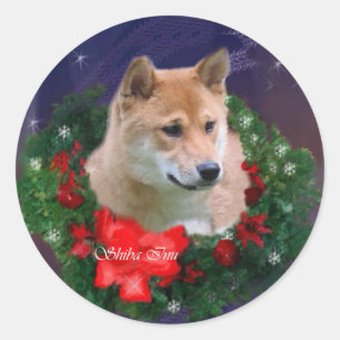 Shiba Inu Christmas Gifts Classic Round Sticker