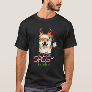 Shiba Inu Christmas I'm The Sassy Reindeer Dog T-Shirt