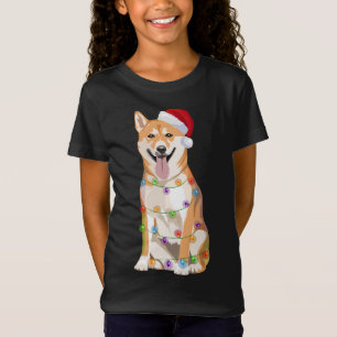 Shiba Inu Christmas Lights Xmas Dog Lover Santa Ha T-Shirt