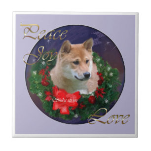 Shiba Inu Christmas Tile