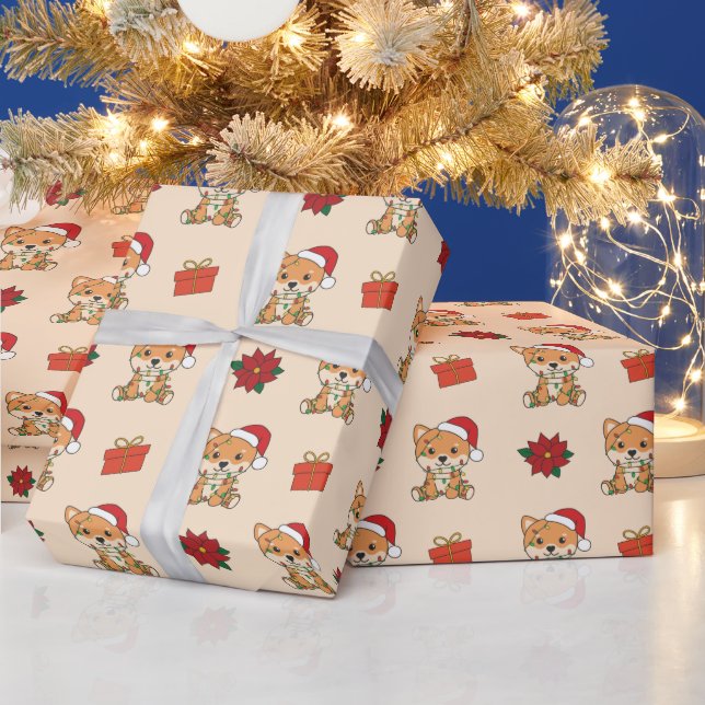 Shiba Inu Christmas Winter Cute Dogs Holiday Wrapping Paper (Holidays)