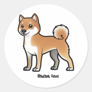 shiba inu classic round sticker