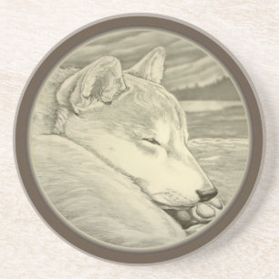 Shiba Inu Coaster Sleeping Guard Dog Coaster