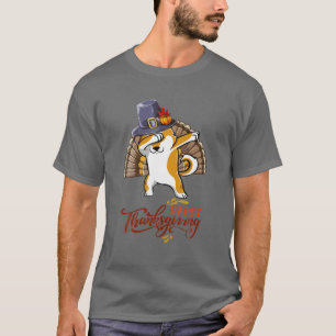 Shiba Inu Coin Crypto Token Dabbing Turkey Thanksg T-Shirt