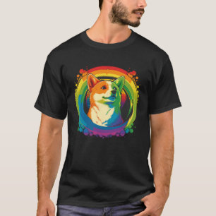 Shiba Inu Colorful Pop Splash Tie Dye Rainbow T-Shirt