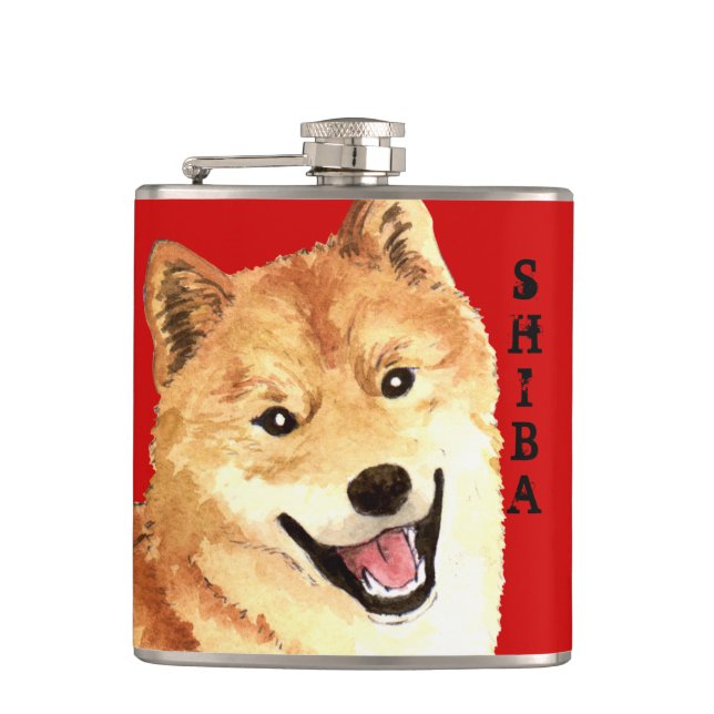 Shiba Inu Colour Block Hip Flask (Front)