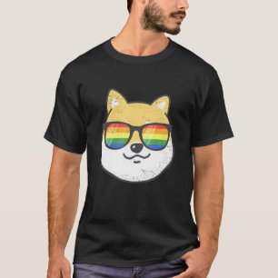 Shiba Inu Cute Dog Gay Pride Rainbow Lgbtq T-Shirt