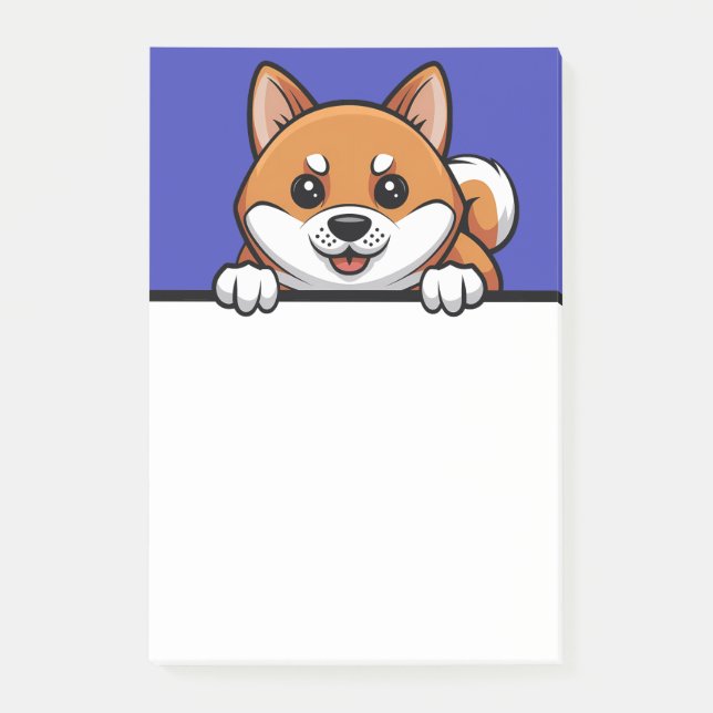 Shiba Inu Cute Peeking Shiba Puppy Dog Lover Gifts Post-it Notes (Front)