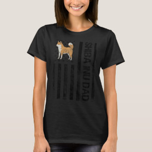 Shiba Inu Dad American USA Flag Shiba Inu Owner Pe T-Shirt