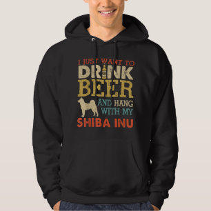 Shiba Inu Dad Drink Beer Hang With Dog Funny Men V Hoodie